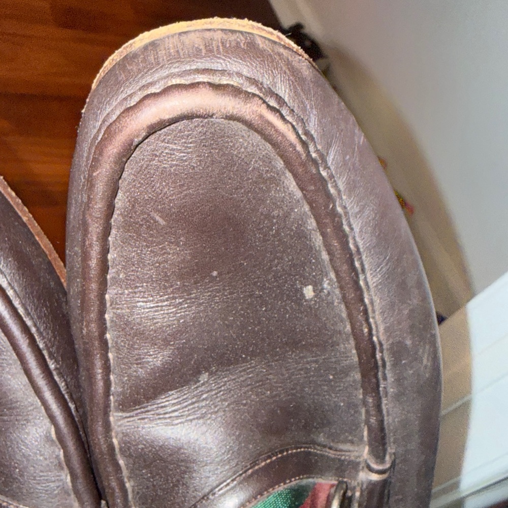 Gucci Black Leather Horsebit Loafers with Red-Green Web - Picture 5 of 11